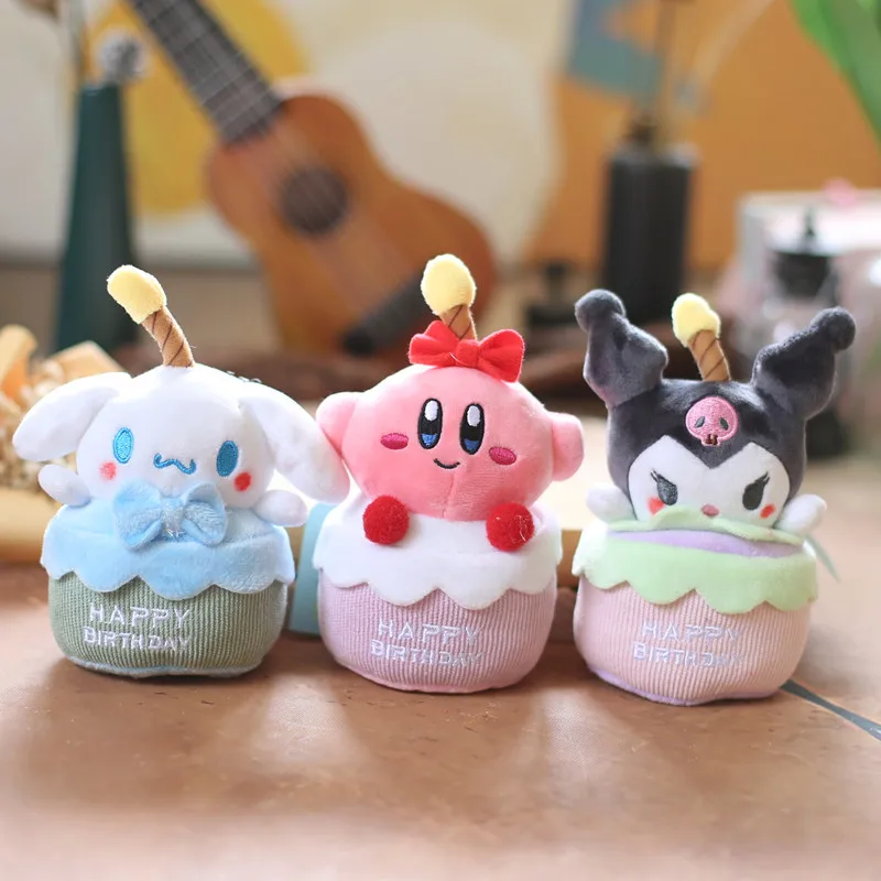 Soft Plush Toys High Quality Cute Cartoon Kirby Kuromi Cinnamoroll Doll Pendant Keychain Custom Accessories Children Stuffed Toy