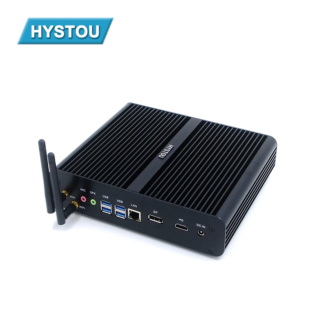 HYSTOU M.2 NVME SSD компьютер Core I7 10510U Настольный неттоп 10-го поколения безвентиляторный