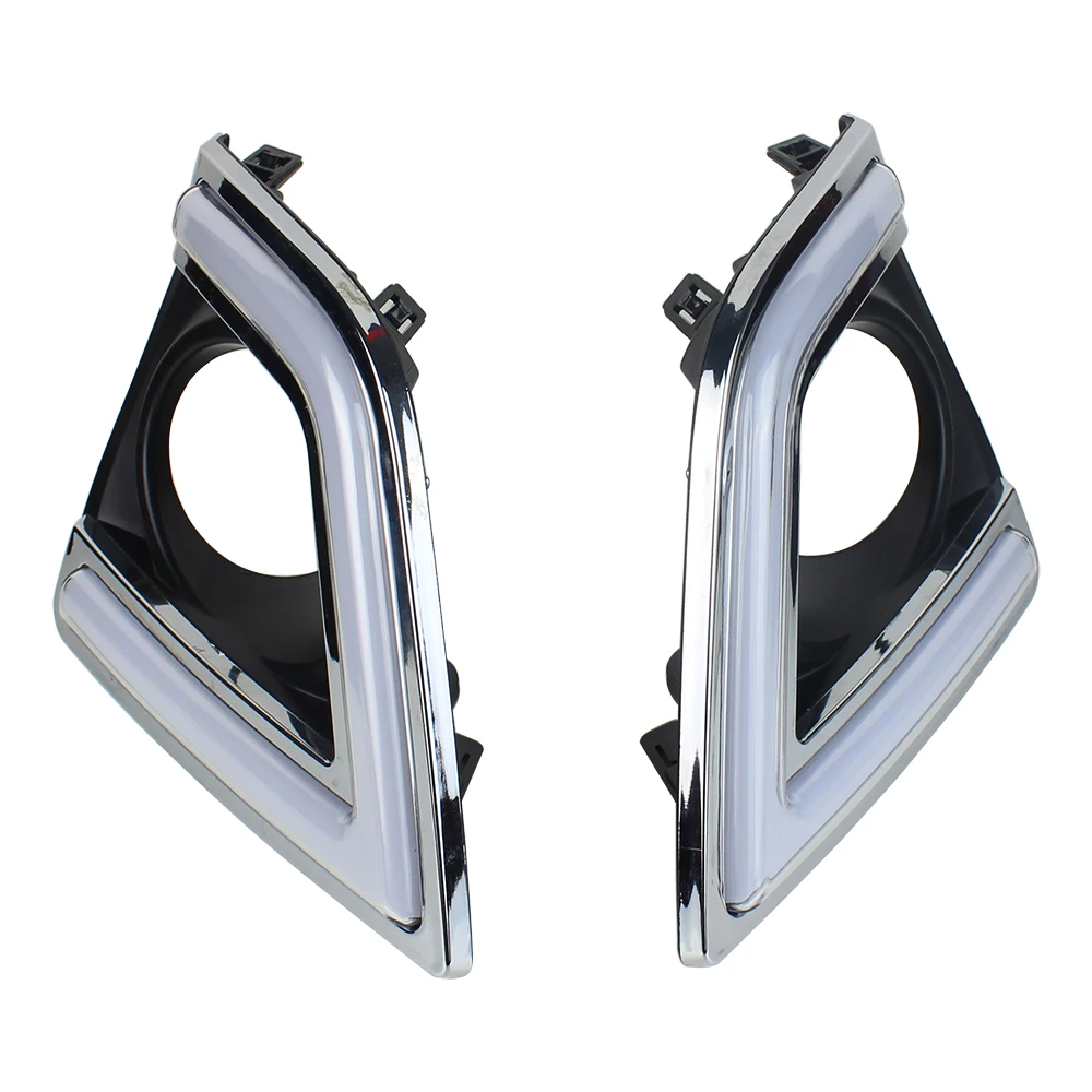 Car Accessories Led Daytime Running Lights For Toyota Corolla 2014-16 Fog Lamp 12V DRL With Yellow Turn Signal Light