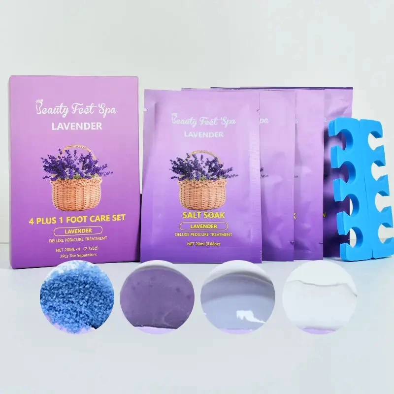 Moisturizing Foot Body Scrub Set 4 Bag/box Foot Care Spa Set  4 In I Jelly Pedicure Kit