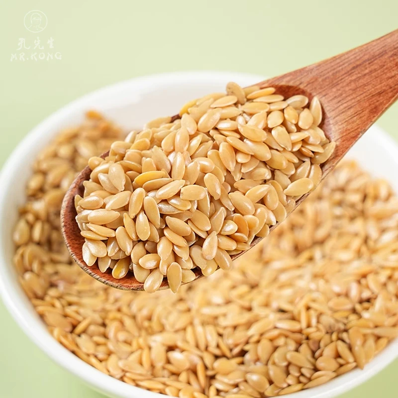 Brown Flax Seeds Premium Best Non-GMO Organic Whole Gold Linseed Grain Flaxseed Linum Lintseed