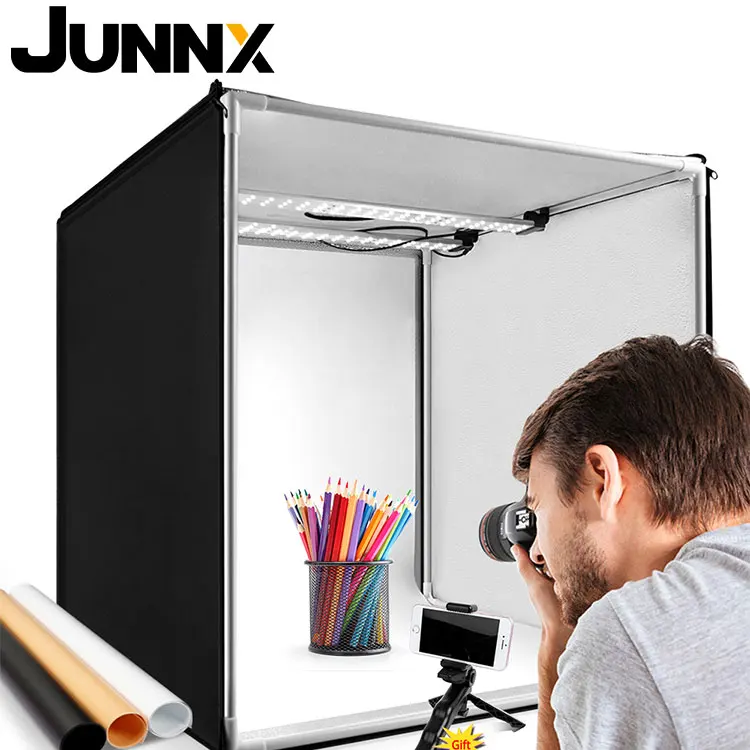 Оптовая продажа, светодиодный софтбокс для фотостудии JUNNX, портативный софтбокс для профессиональной фотосъемки ювелирных изделий