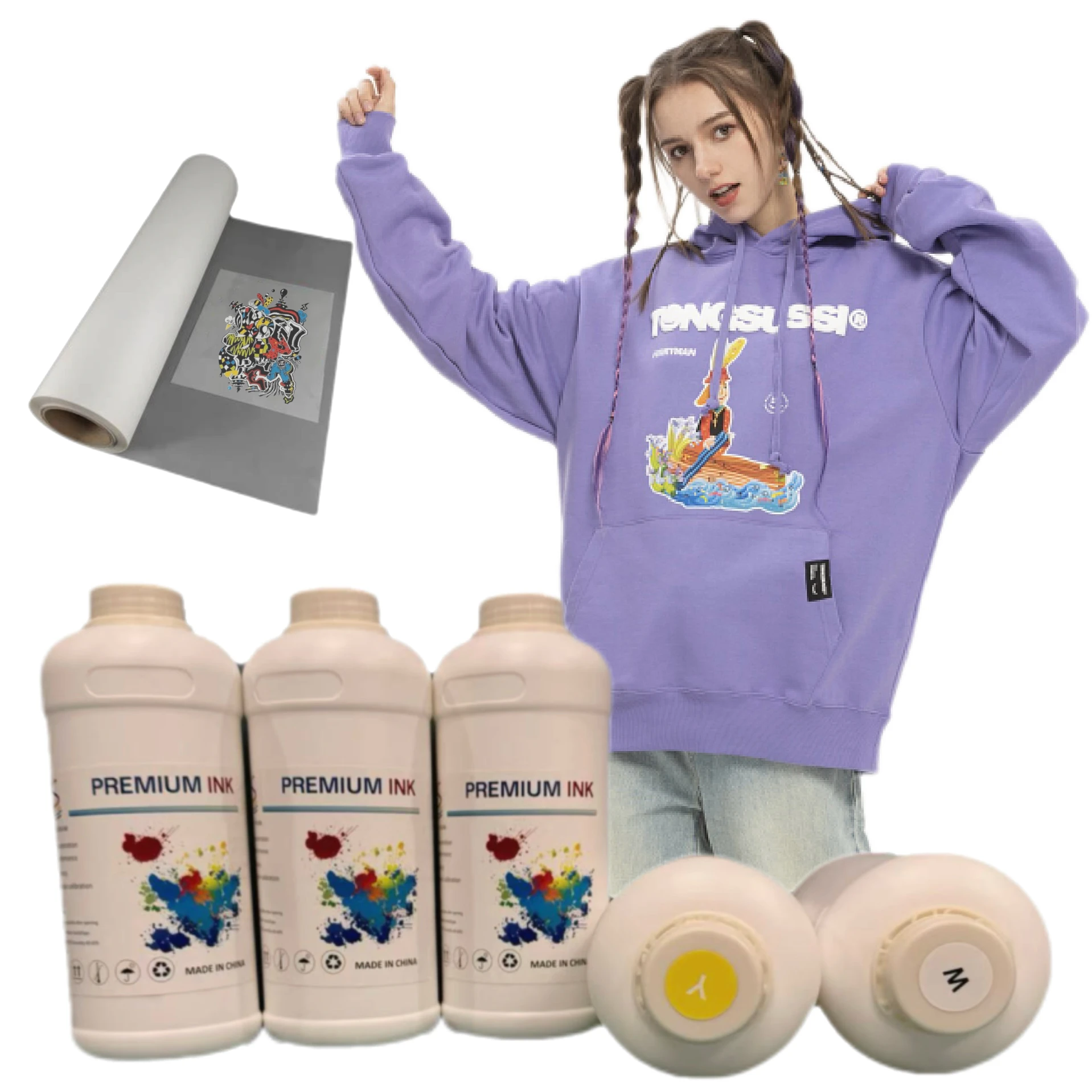 Премиум dtf чернила 1000 мл cmyk и белые для i3200 dx5 4720 печатающая головка DTF PET пленка принтер пигмент tinta