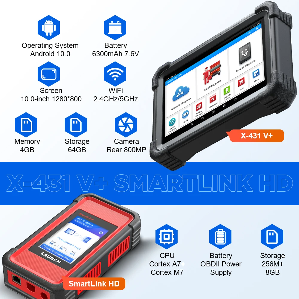 Усовершенствованный Запуск X-431 V + SmartLink HD Универсальный x431 Сверхмощный hd3 Грузовик Супер удаленный диагностический сканер автоматический инструмент