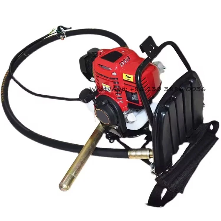 China High Frequency Backpack Gasoline Engine Internal Concrete Poker Vibrator Power Concrete Hand Mixer With 4m Stirring Rod