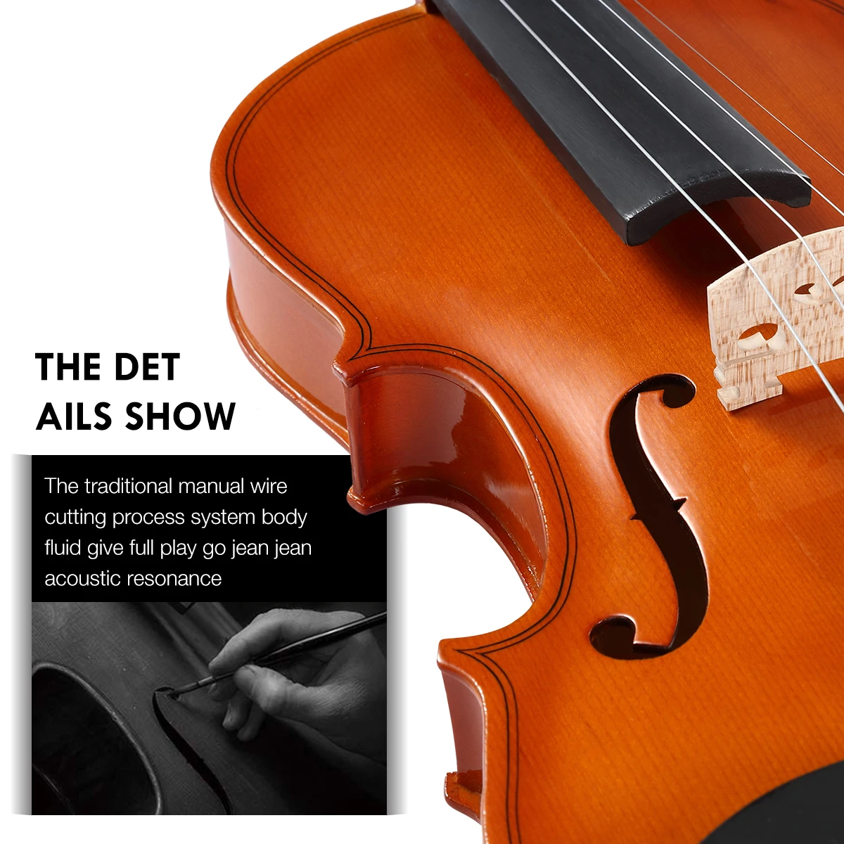 HUASHENG Full Size Handmade Violin 4/4 Price OEM ODM Solid Spruce Top Violin for Beginner Student