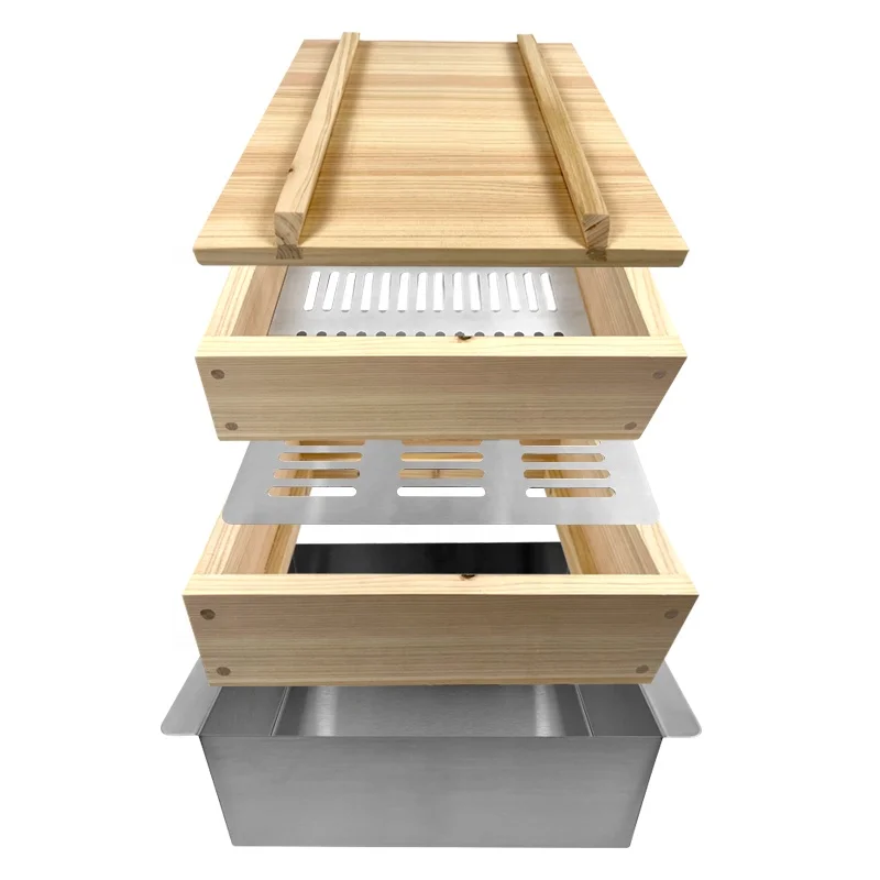 Korean bbq cookware wood style food container with new design