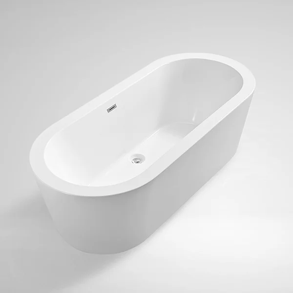 2024 modern design freestanding 1.65m size watermark indoor bathroom acrylic bathtubs bath tub for adult