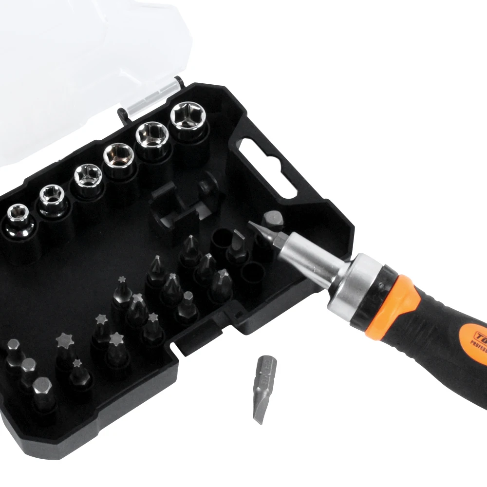 TOOLUX 27 Pcs Factory Direct Supply Screw Driver High Quality Ratchet Screwdriver And CRV Bits Set With Handle