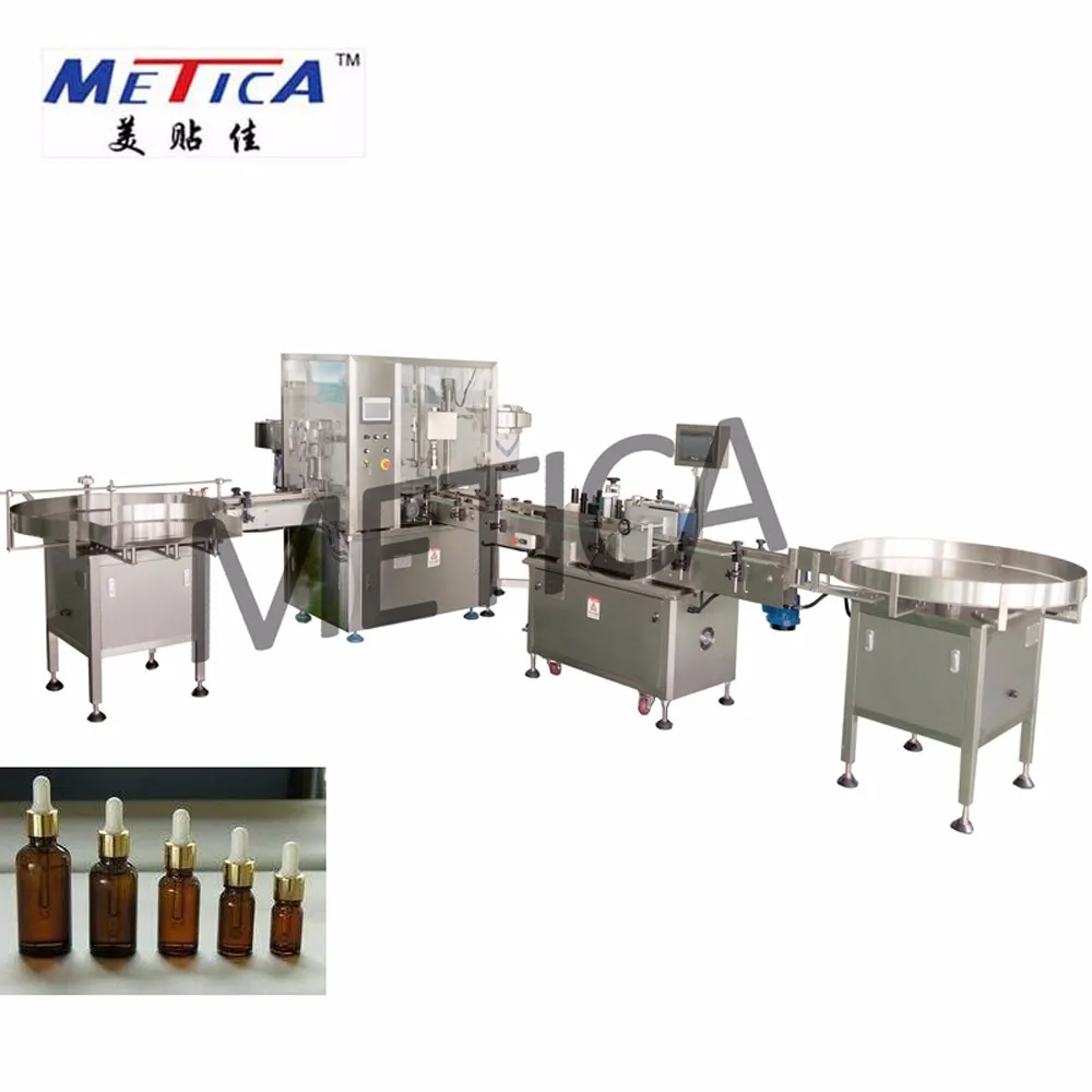 Shanghai essential oil filing line fast ship filling capping labeling machine tincture bottle packaging line
