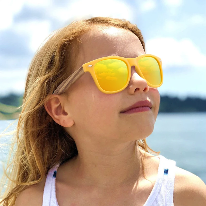 Классический стиль поляризованные UV400 очки с индивидуальным логотипом бамбуковые деревянные детские солнцезащитные