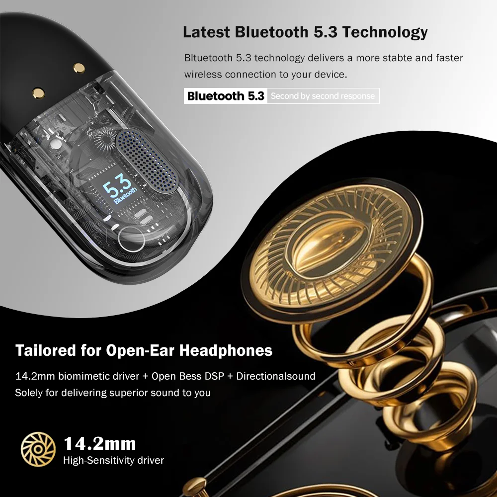 HiFi Sound Earhook Waterproof Headset TWS Handsfree Noise Canceling Sport Headphones TWS Stereo Earphone Wireless Earbuds