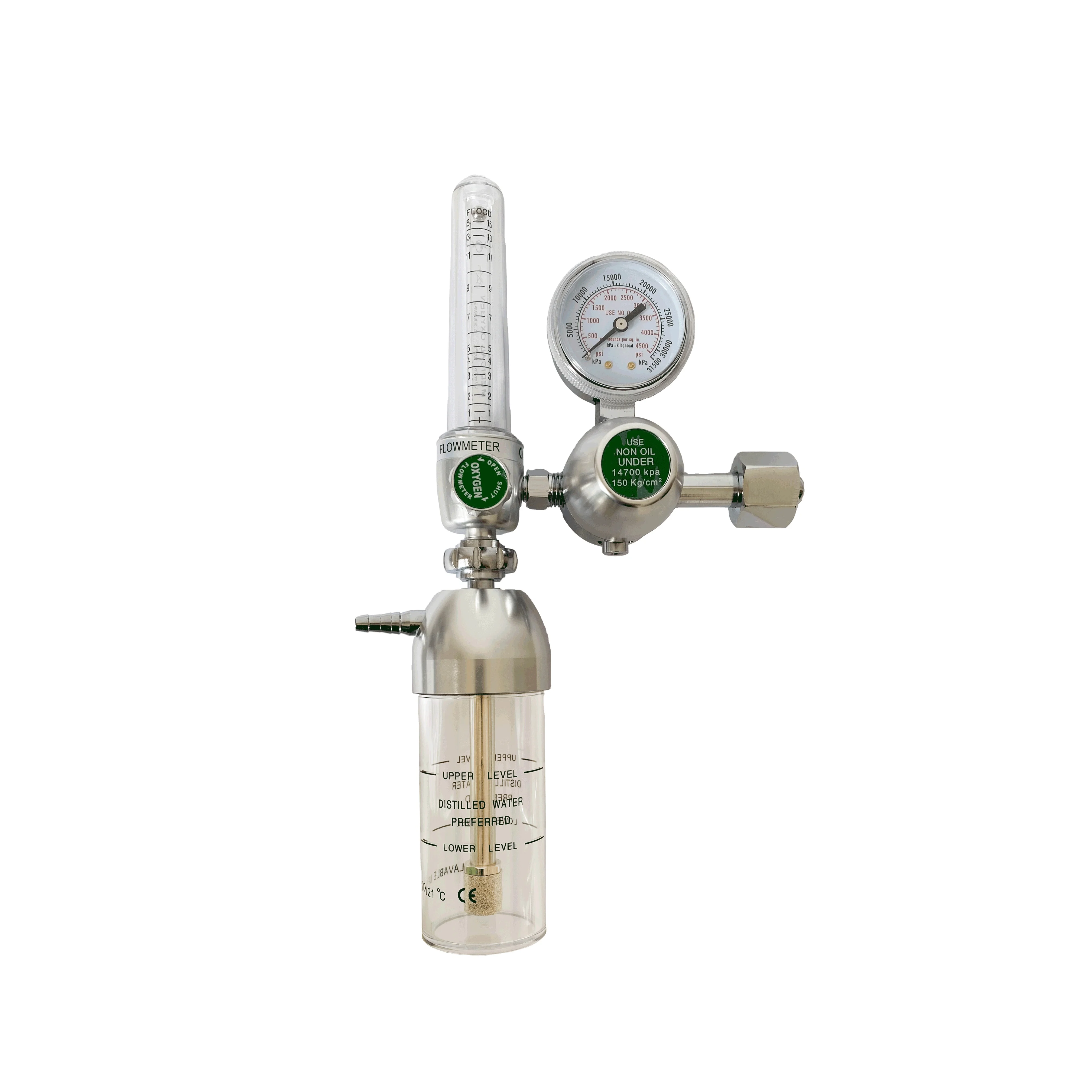 Wholesale custom logo medical oxygen regulator price with flowmeter humidifier bottle oxygen regulator for cga540