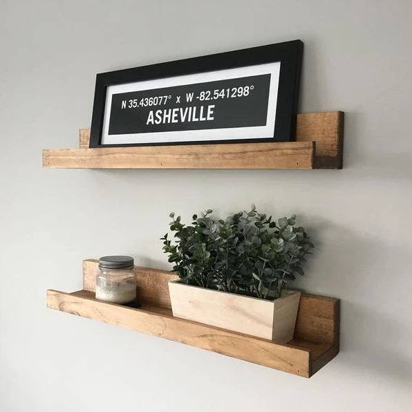 JUNJI customized Cheaper Wood Floating Shelves Wall Mounted Shelves Wall Shelf With Hidden Bracket