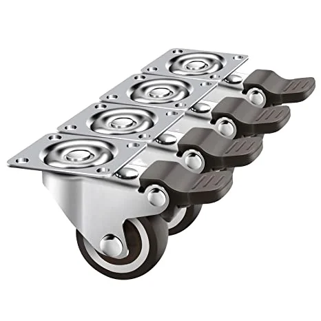 Swivel Double Wheel Casters Wheels Load 50KG Stem Mount Castors Medium Duty TPE Soft Rubber 2 Inch Single Ball Bearing