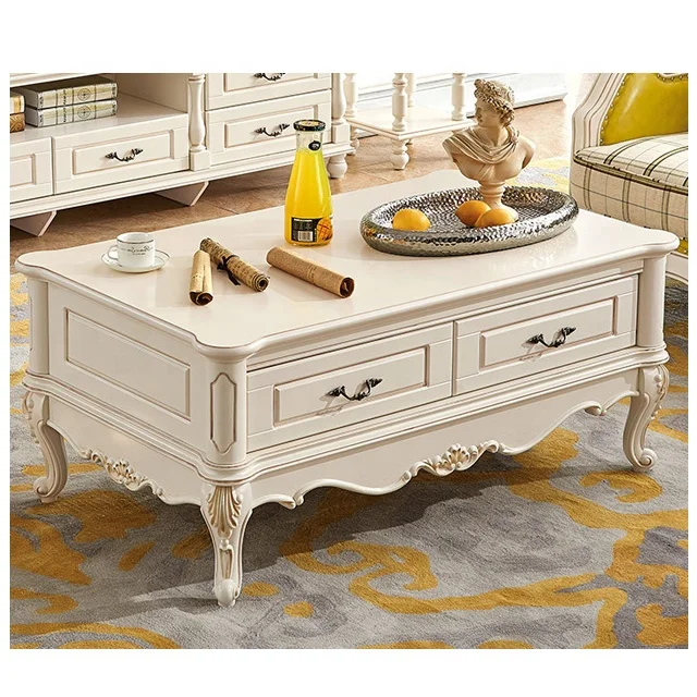 luxury modern coffee table with drawers white for living room