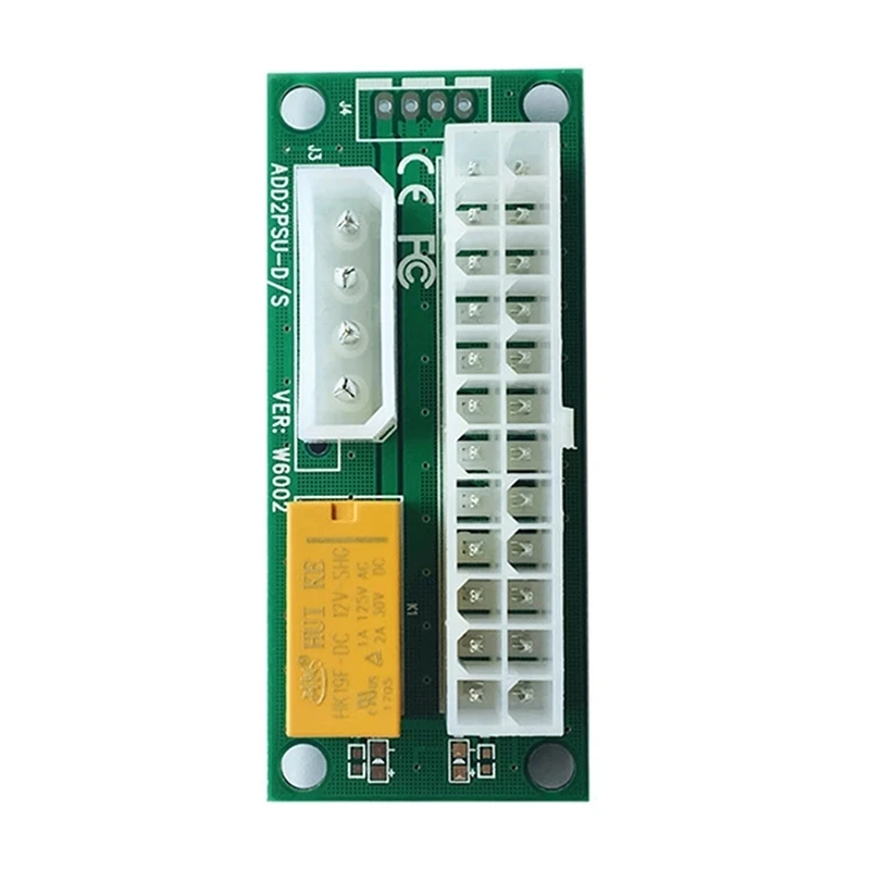 Адаптер ATX с двойным блоком питания, 24 контакта на 4 контакта SATA, кабель-удлинитель для синхронизации питания, Райзер-карта