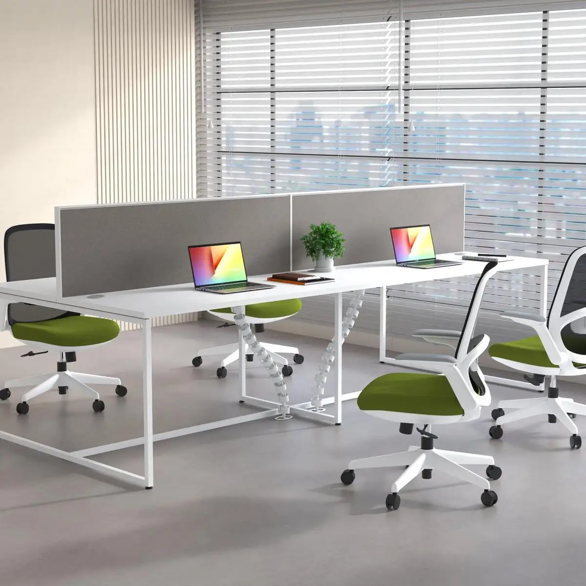 iULTRA 4 Person Coworking Spaces Office Table Workstation Modular 4 L Desk Modern Offices Home Workstation Office Furniture