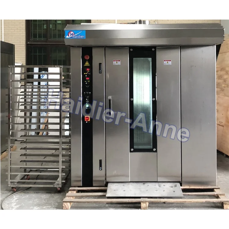 Best seller Heavy Duty 16/32/64 Trays Industrial Fuel/Electric Rotary Rack Oven/ Bread Production Line