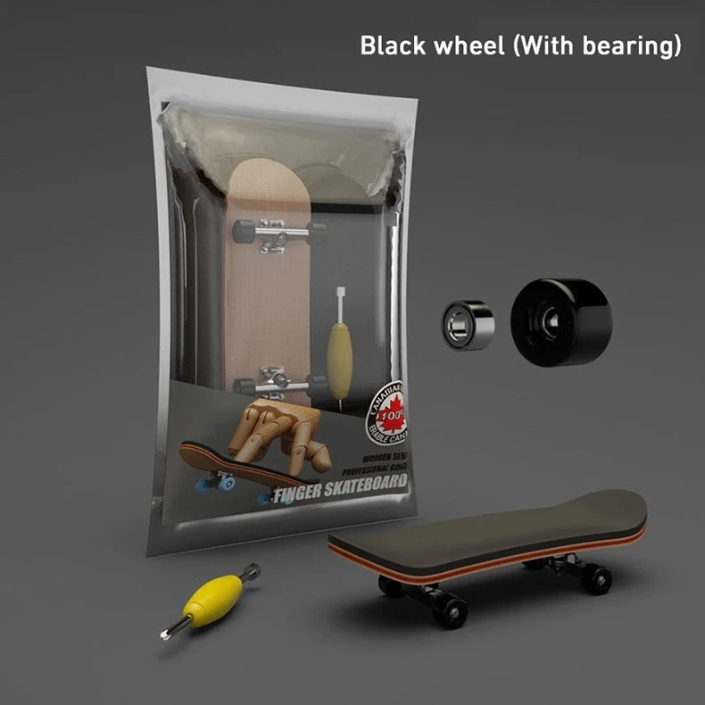 Mini Maple Finger Skateboard Wooden Fingerboard Interactive Professional Bearing Wheel Gift for Children Adults