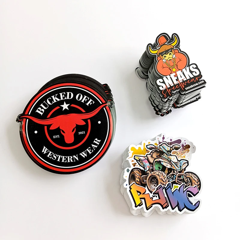 Scratch Proof UV Resist Waterproof Vinyl Outdoor Vehicle Laptop Door Decal Stickers Custom Die Cut Stickers with Logo Customized