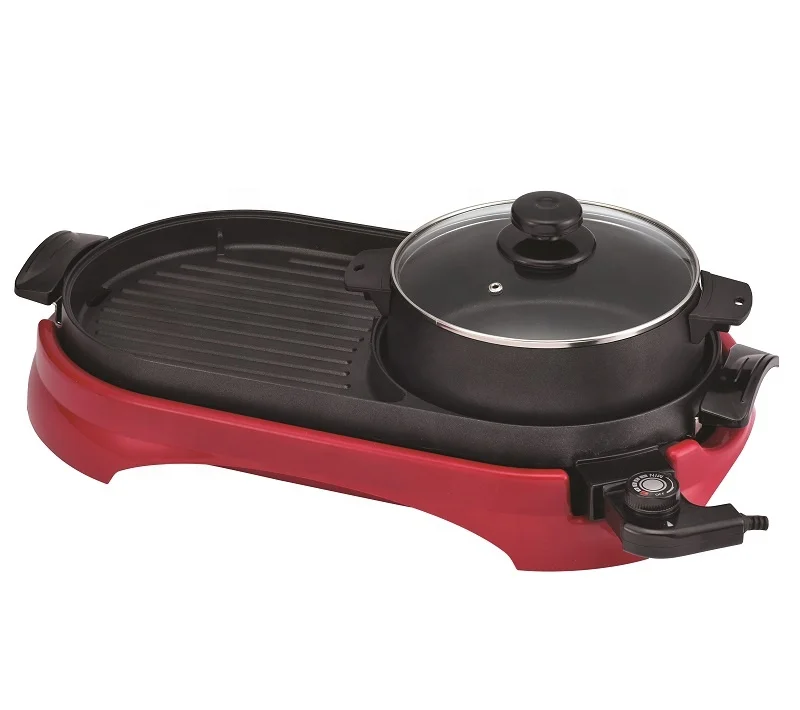 2022 Korean Hot Pot And Grill Multifunction Dual-use Hot Pot Barbecue Plate Electric Hot Pot Grill For Family Use