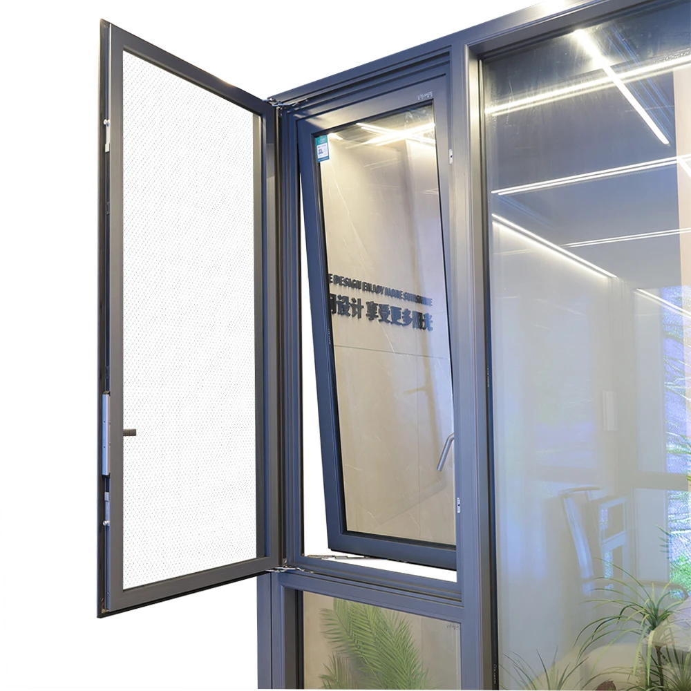 Residential Project Double Glazed Aluminum Window Outside  Opening Glass Casement Windows