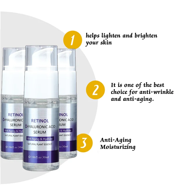 
High Quality Face Antioxidation Retinol Hyaluronic Acid Serum 