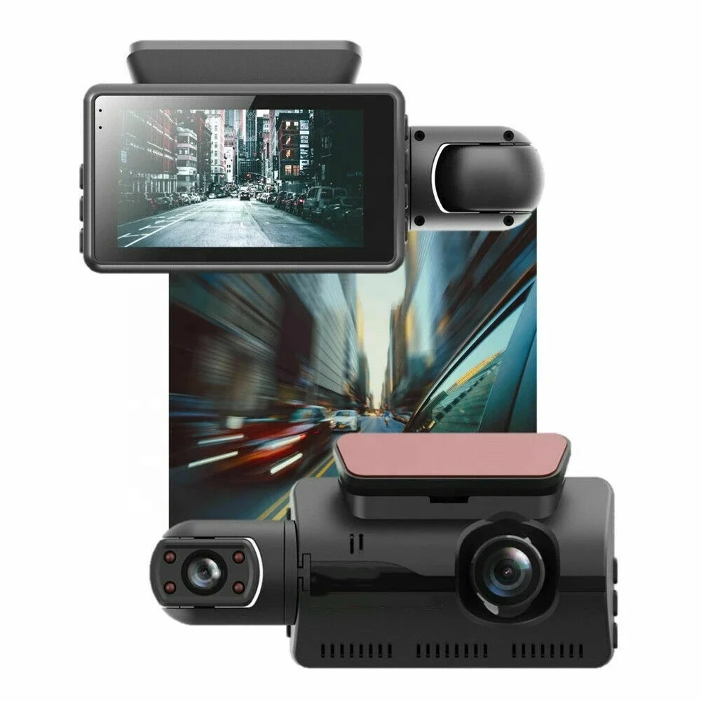 Yikoo HD Night Car Dvr Dash Cam 3.0 Inch Video Recorder Auto Camera 2 Lens With Rear View Dashcam