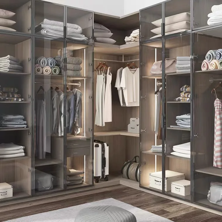 Minimalist New Design Aluminum Profiles Glass Door Frame Profile For Walk In Closet