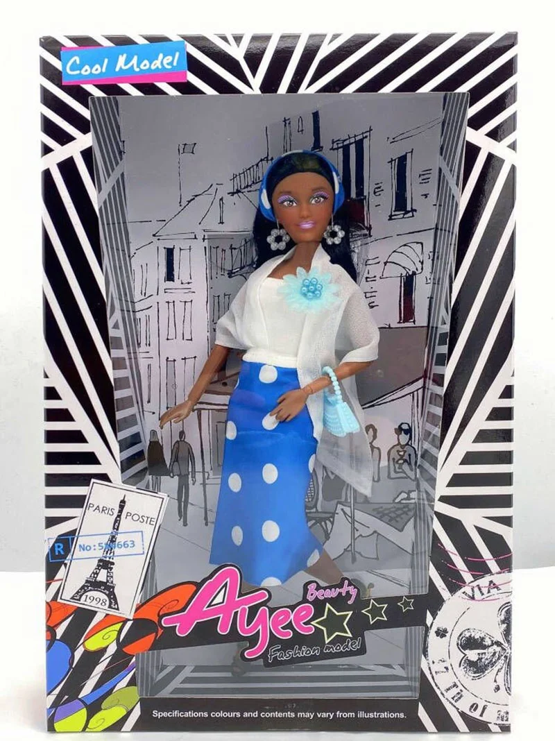 12.5 inch jointed black fashion africa american Summer trend pretty girl doll
