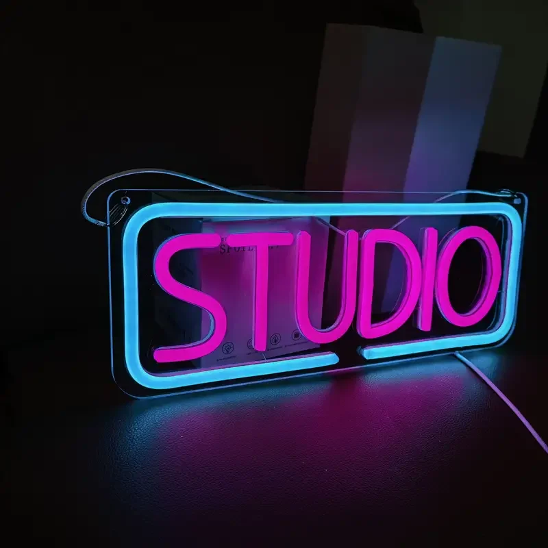 1 PC Studio Neon Sign, Music LED Neon Letter Neon Sign, Bar Sign Lighting Beer Bar, Music Studio, Bedroom Wall Decoration