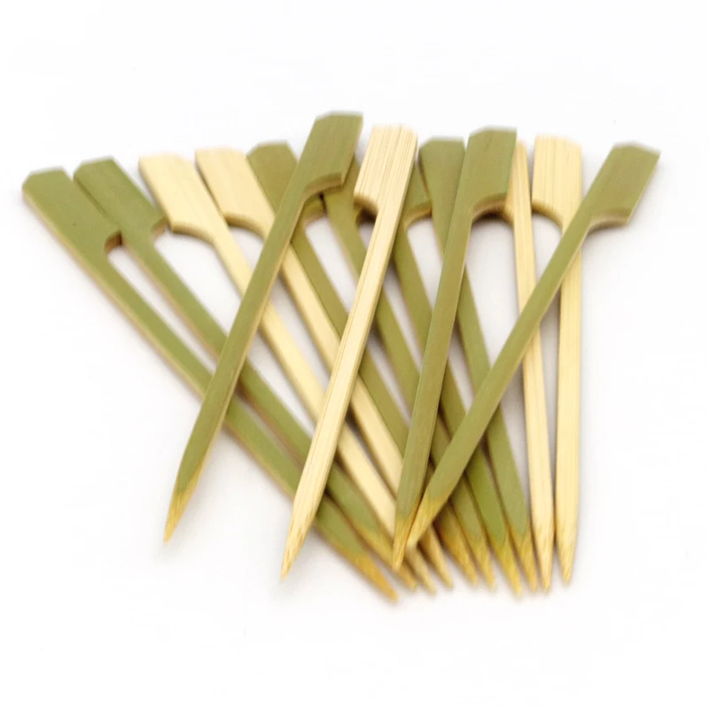 Eco friendly green skin bamboo gun skewers bamboo skewers bbq wood sticks