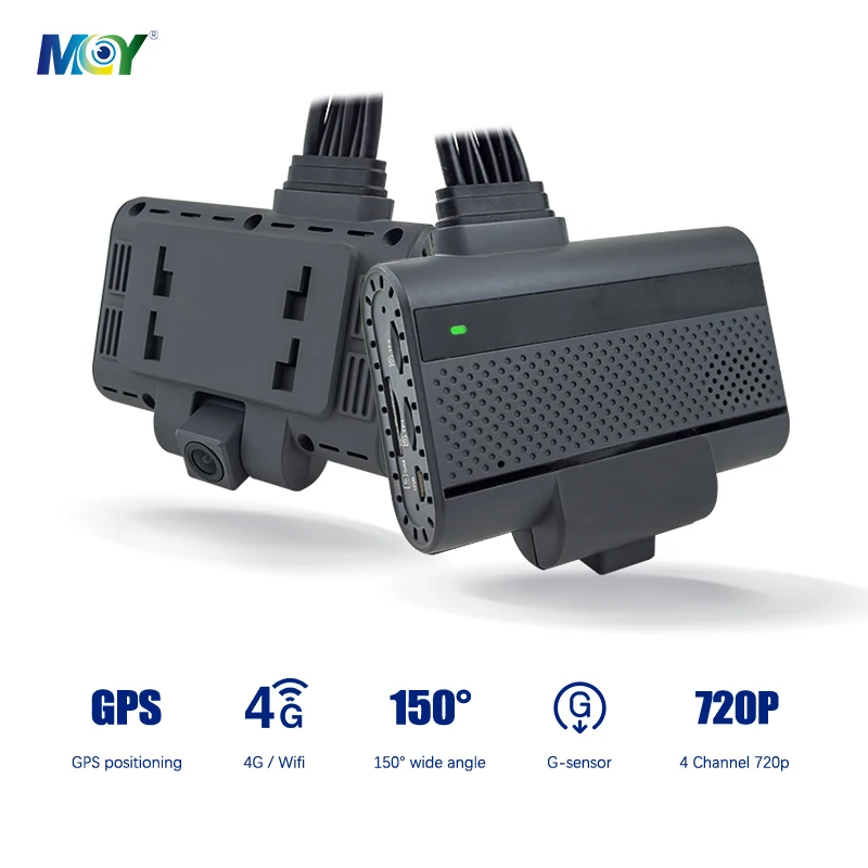 Car 4CH 1080P 4G GPS wifi ADAS DMS Tracking Device Vehicle Accessories Hidden Dashcam Inside With Phone APP Platform AI DashCam