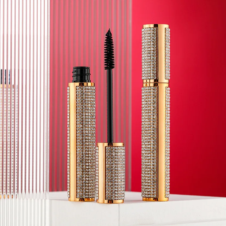 Private label new makeup 4d fiber lash mascara pink diamond tube thick curling mascara waterproof 4D silk fiber eyeLash mascara