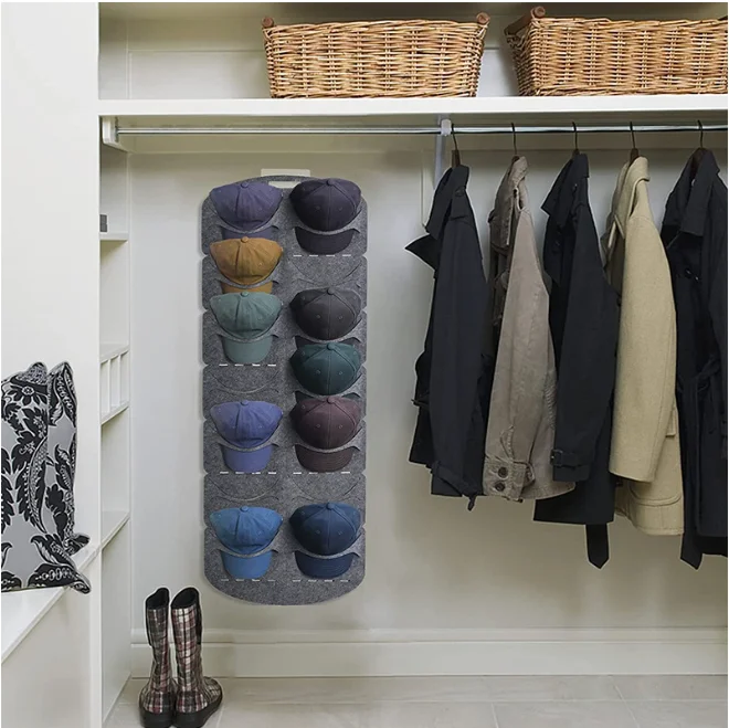 2025 Best Selling Felt Hat Storage Bag Cap Organizer Hat Holder Hanging The Door Hat Storage Organizer