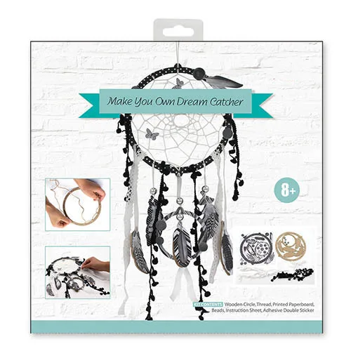 Customization Warm Wall Hanging Home Decor DIY Craft Supplies hand knitting toy Handmade black  Dream Catcher with Feathers