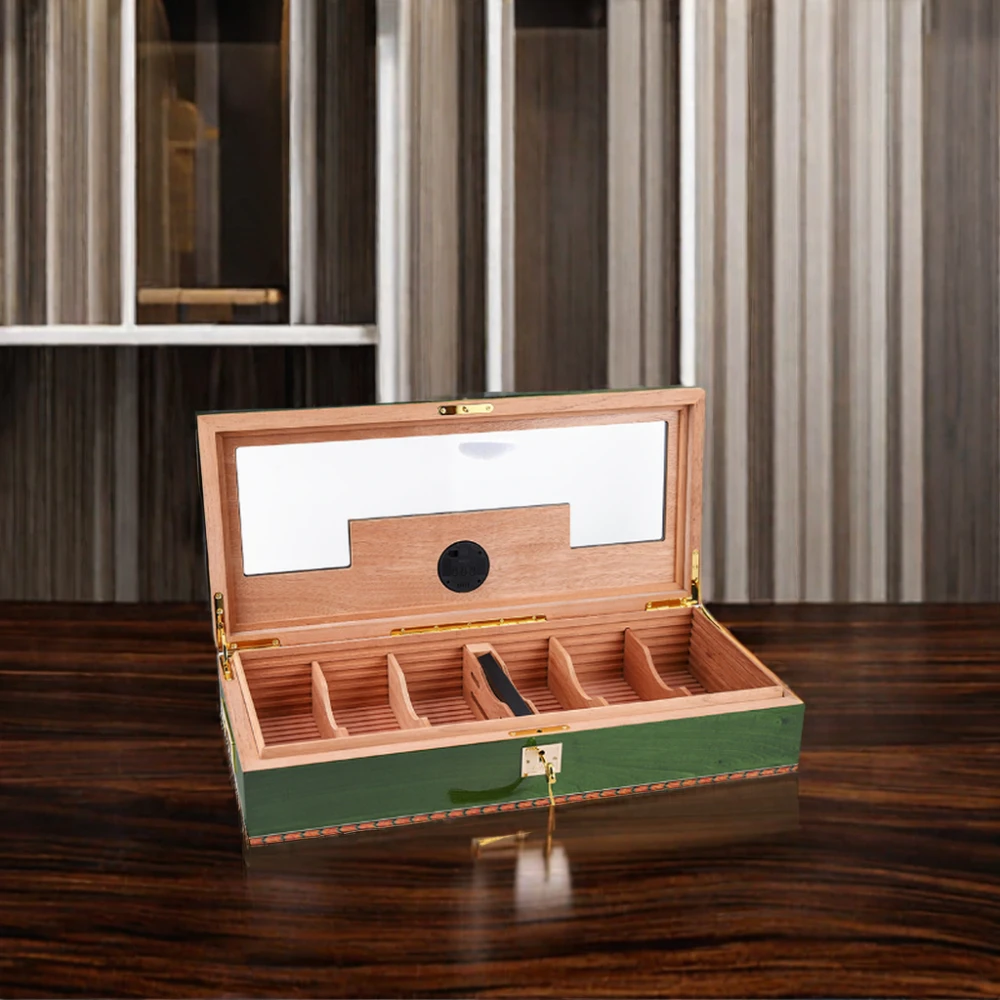 OEM 60cm Big Size Cedar Wood Humidor Box 100 Cigars Capacity for Cigars Storage