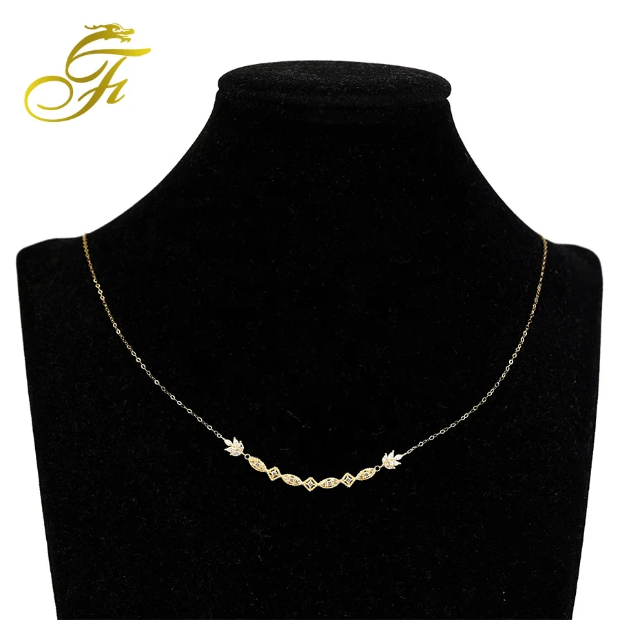 Unique pendant chain jewelry for women pure solid 18k gold necklace real gold jewelry 18k solid gold necklace 24k