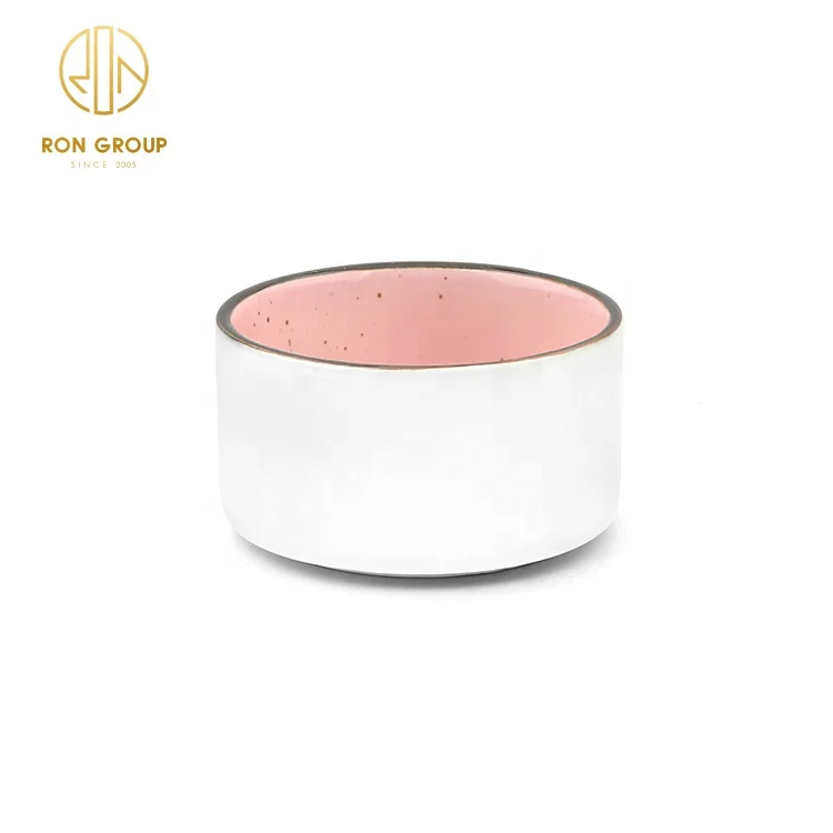 Hot selling customized hand drawing ceramic porcelain bowls and plates set with gold edge pink color dinnerware dishes plate