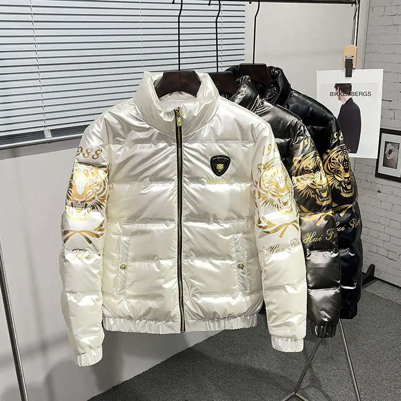 2023 Wholesale luxury puff jacket men custom winter down padded quilted puffer jacket plus size cotton filling winter jacket