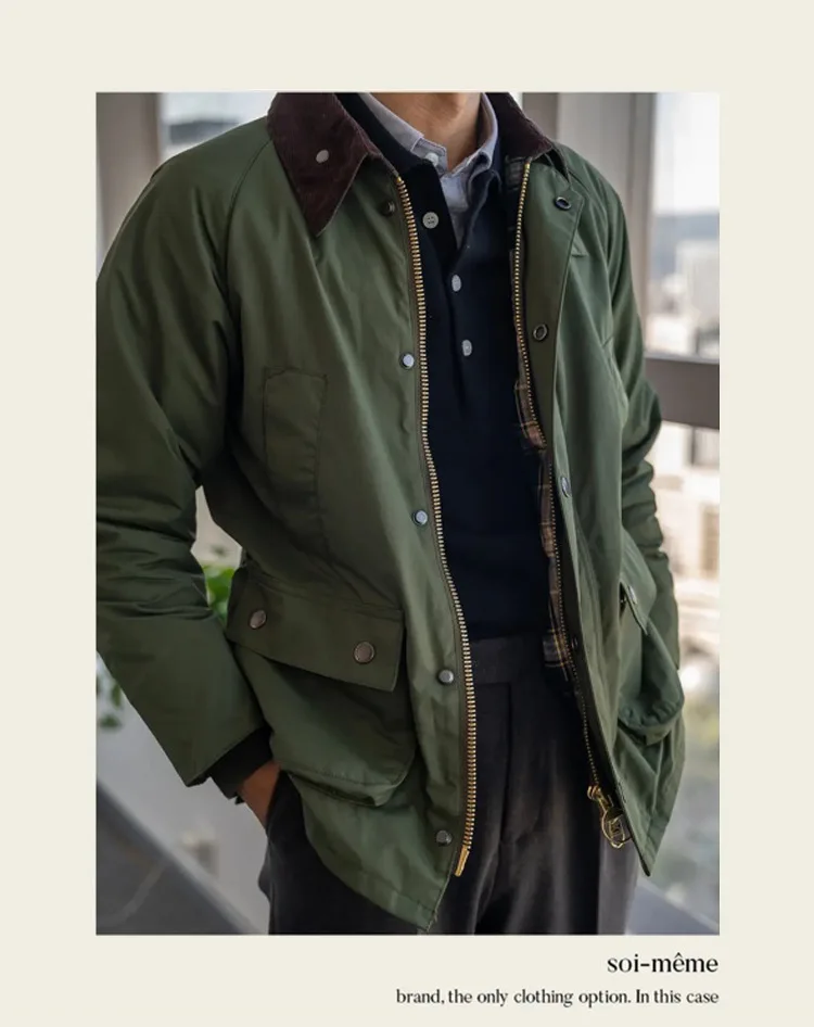 New design vintage corduroy jacket men fashion multiple pocket tweed hunting suit jacket English button rivets riding jacket