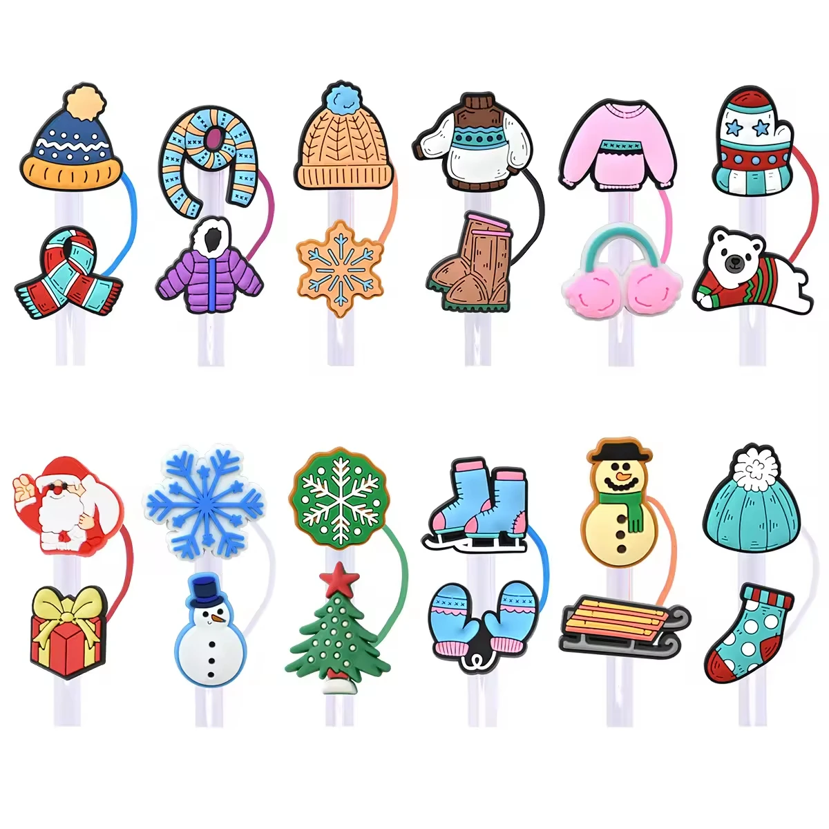 Manufacturer Silicone Straw Covers Caps sublimation Straw Toppers charms for stanley tumbers wholesale