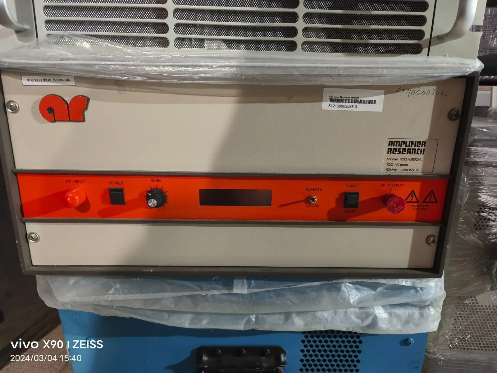 AMPLIFIER RESEARCH /AR 100A250A, 100w, 10kHz-250MHz RF Power Amplifier YH