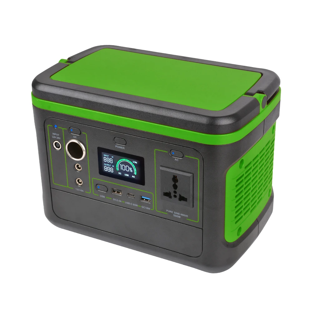 Global Stylish Exclusive Portable Power Station 300W 500W Portable Battery 110V 220V OEM Mini 500W Power Station With 100W Panel