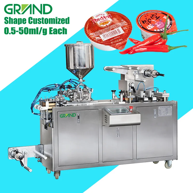 Блистерная упаковочная машина для горячего соуса чили, 10 г, 25 г