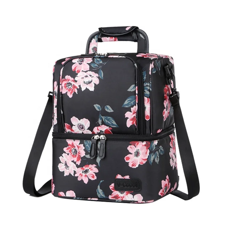 
Diaper Bag Backpack for Woman Waterproof Travel Bag Double Deck Lunch Insulated Cooler Nappy Bag for Food Breast Milk 