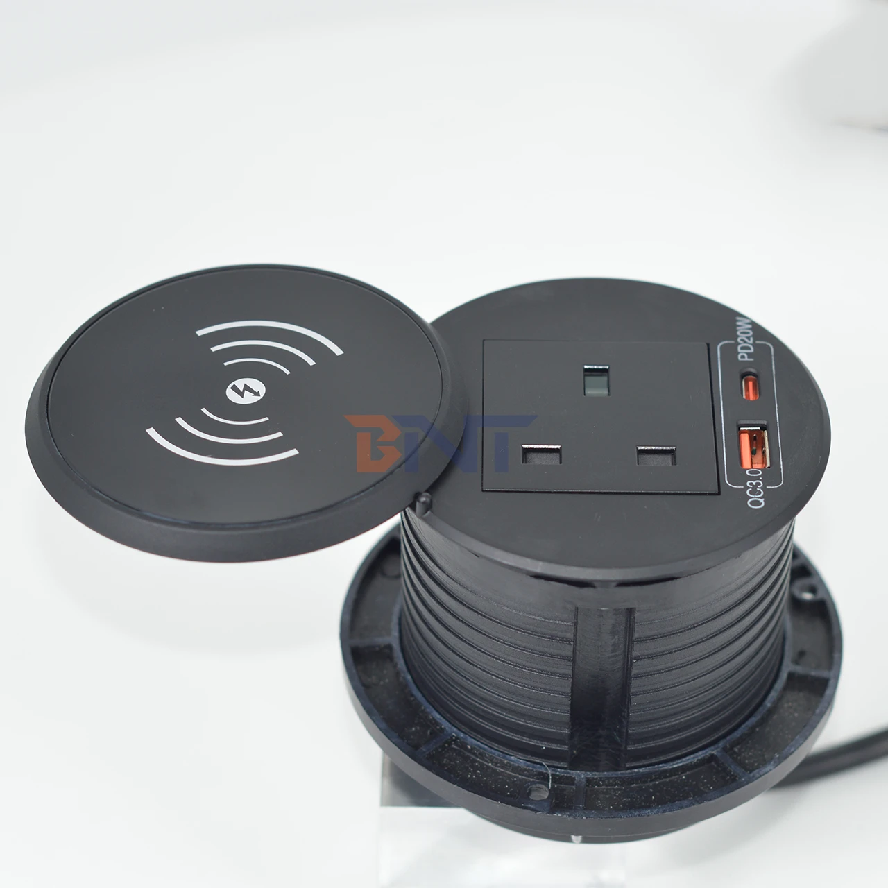 Customized Recessed round Grommet Desktop Tabletop Socket with USB-C Port Hidden in Office Desk Mounted Socket New