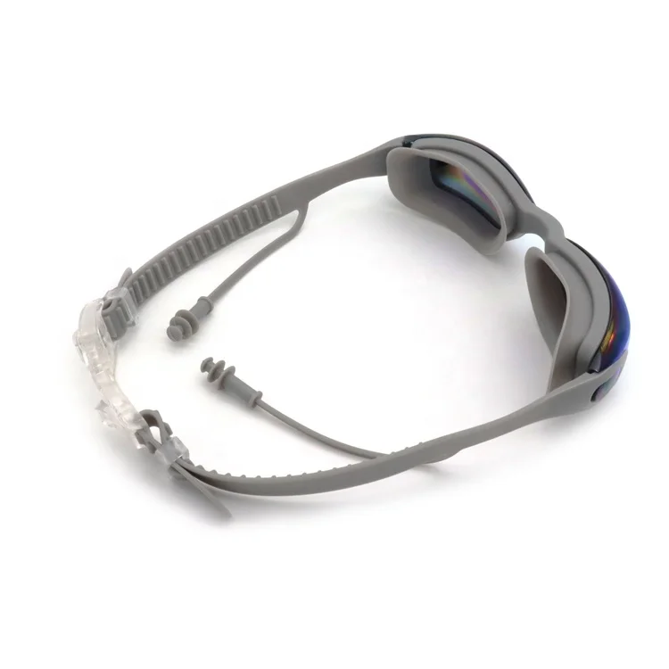 Best Electroplate Rainbow Plating  UV Protection Lens Adult Swimming pool Swim Goggles with surf ear plugs