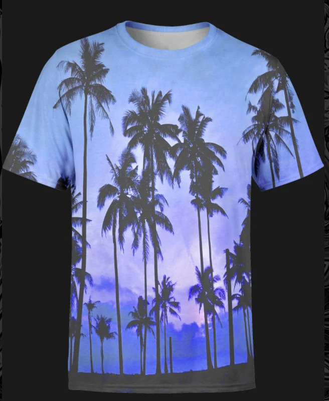 Wholesale All Over Printed Tshirt Palm Paradise 3D Printing Summer Tropical Graphic Tshirts For Men Women
